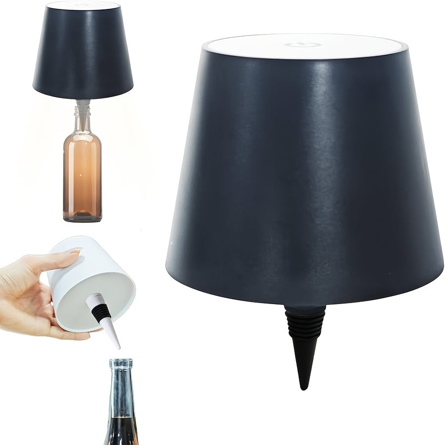 Wireless Bottle Lamp – Rechargeable 3-Color Dimmable Touch LED Light for Bars