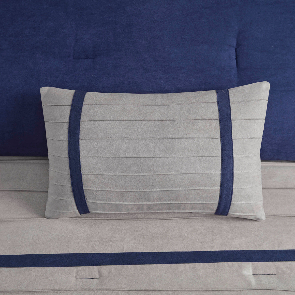 7 PC Pieced Faux Suede Comforter Set