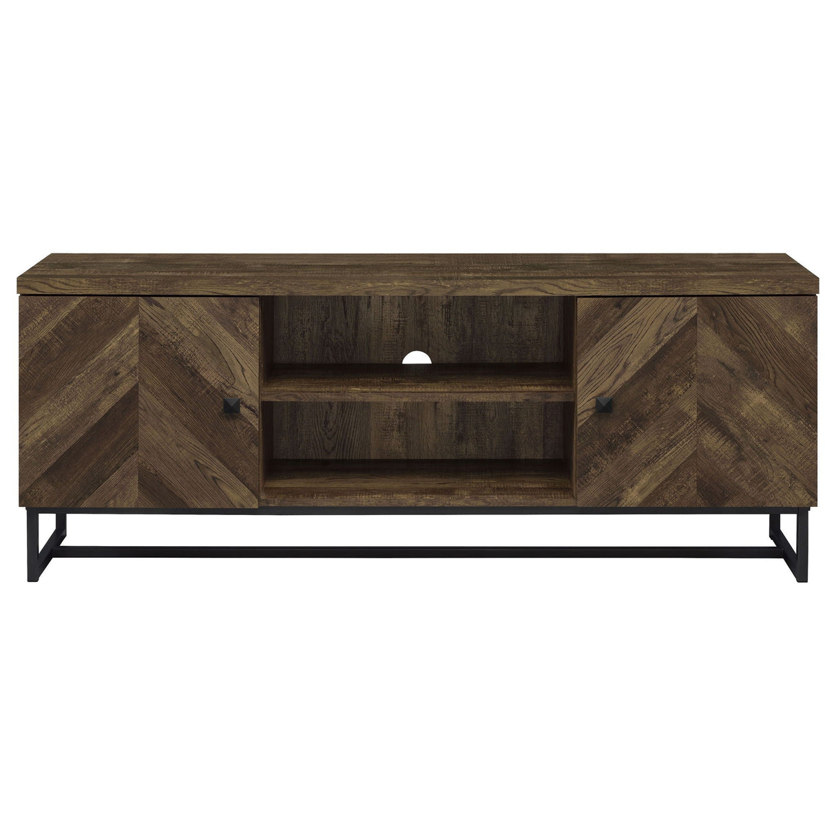 Chase - 2 Door Console With Herringbone Design - Oak