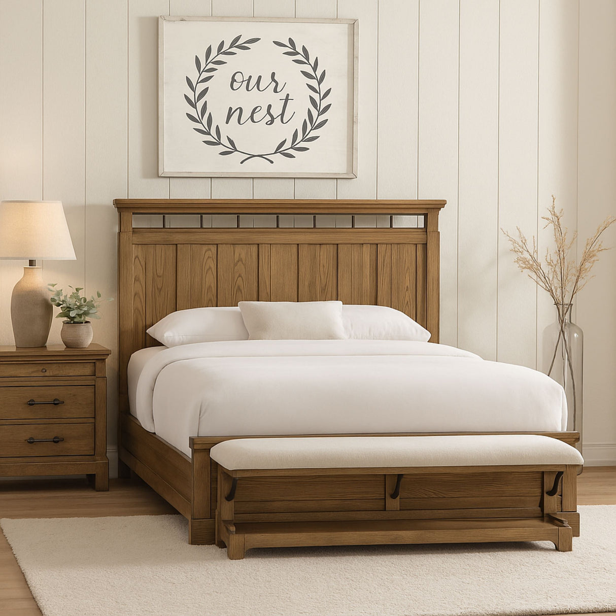 2 Drawer Nightstand w/ Tray