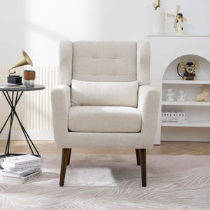 Modern Accent Chair Upholstered Foam Filled Living Room Chairs Comfy Reading Chair Mid-Century Modern Chair With Fabric Lounge Arm Chairs Armchair For Living Room Bedroom