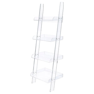 Cimarron - Ladder Bookcase With 4 Shelves - Clear