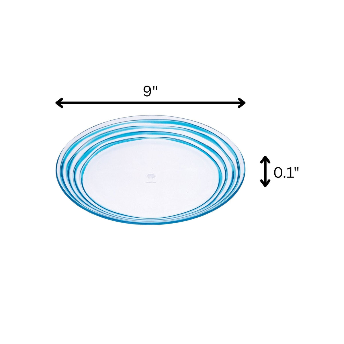 Designer Swirl Acrylic Dinner Plates with Elegant Swirl Design - Set of 4