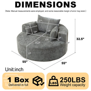 Single Sofa, Sleeper Chair For Living Room - Gray