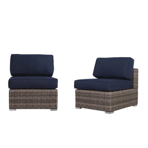 Seating Set With Cushions Handcrafted Wicker Design