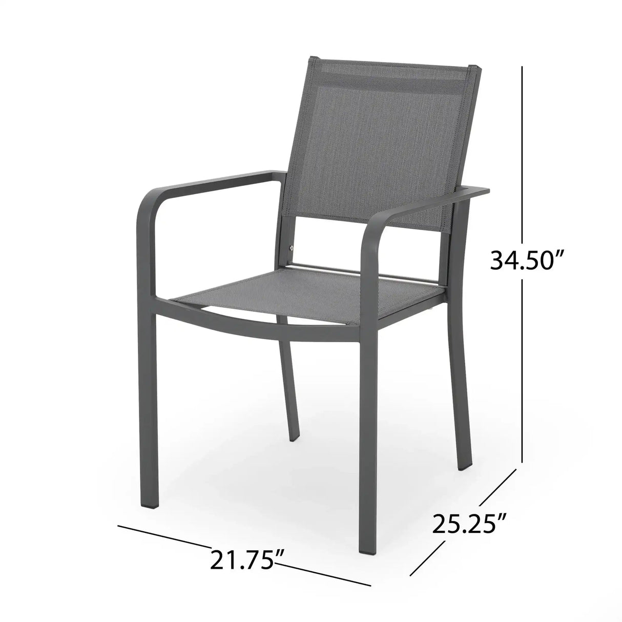 Waterfal Outdoor Aluminum Dining Chair With Seat (Set of 2)