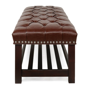 Bedroom End Of Bed Bench Tufted Upholstered End Of Bed Bench End Of Bed Entrance Shoe Bench With Nailhead Trim And Shelf Bedroom Upholstered Bench Living Room Shoe Rack Footstool