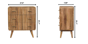 T-Bar Ridged Chest, 3-Drawers