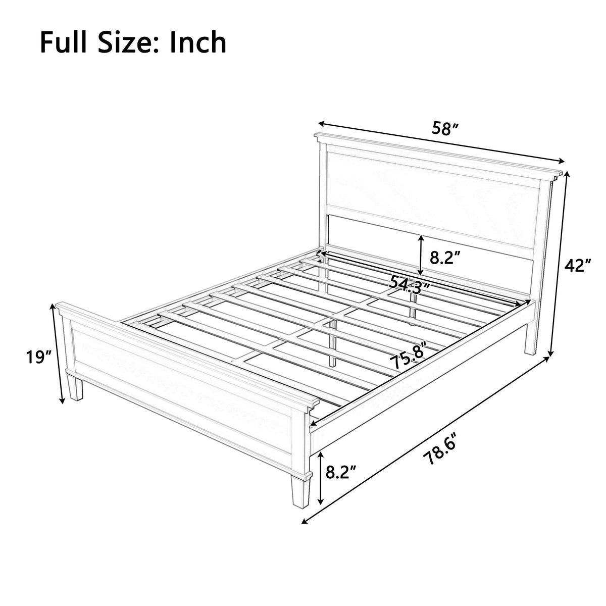 Mid-Century Modern Wood Platform Bed