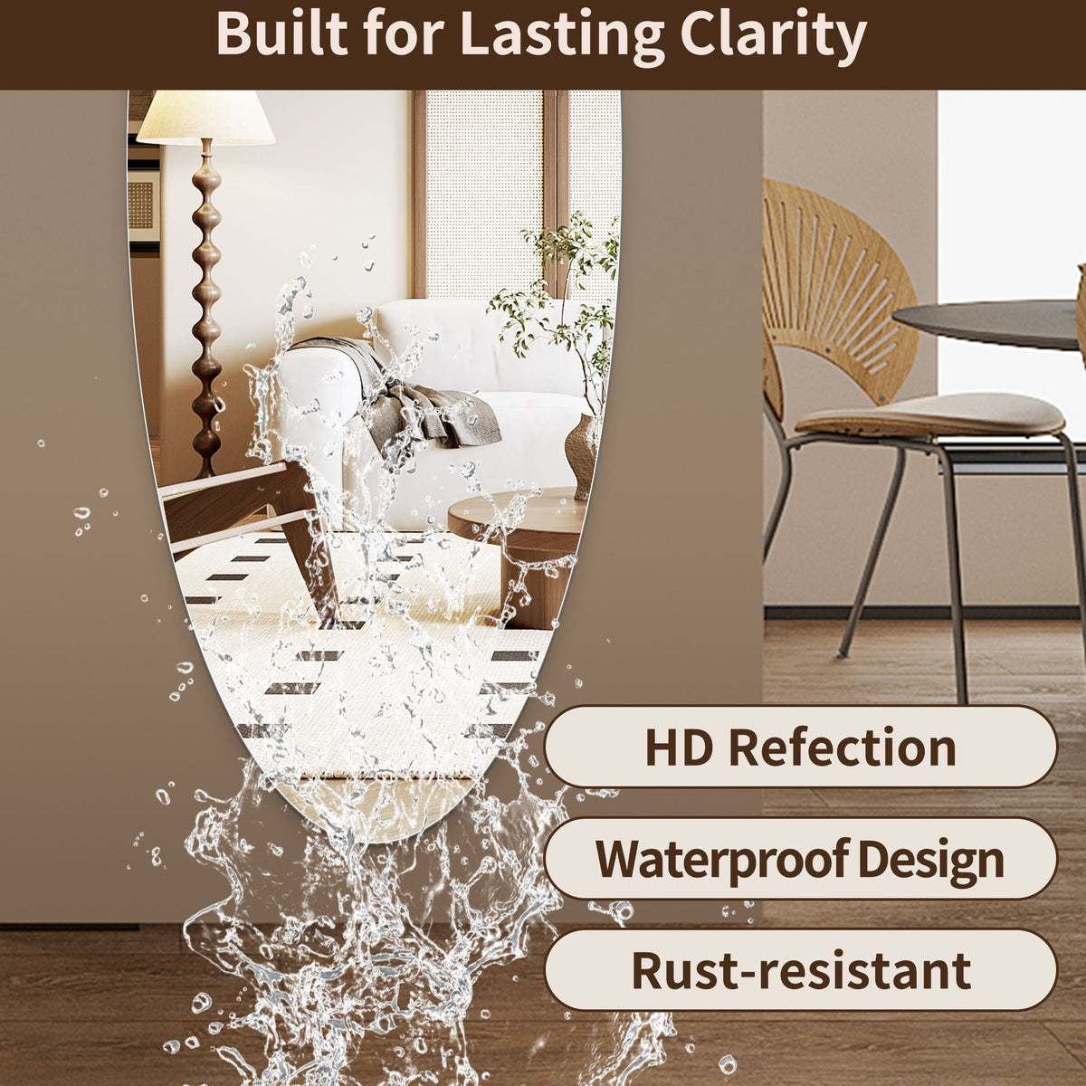 Modern Oval Full Length Wall Mirror