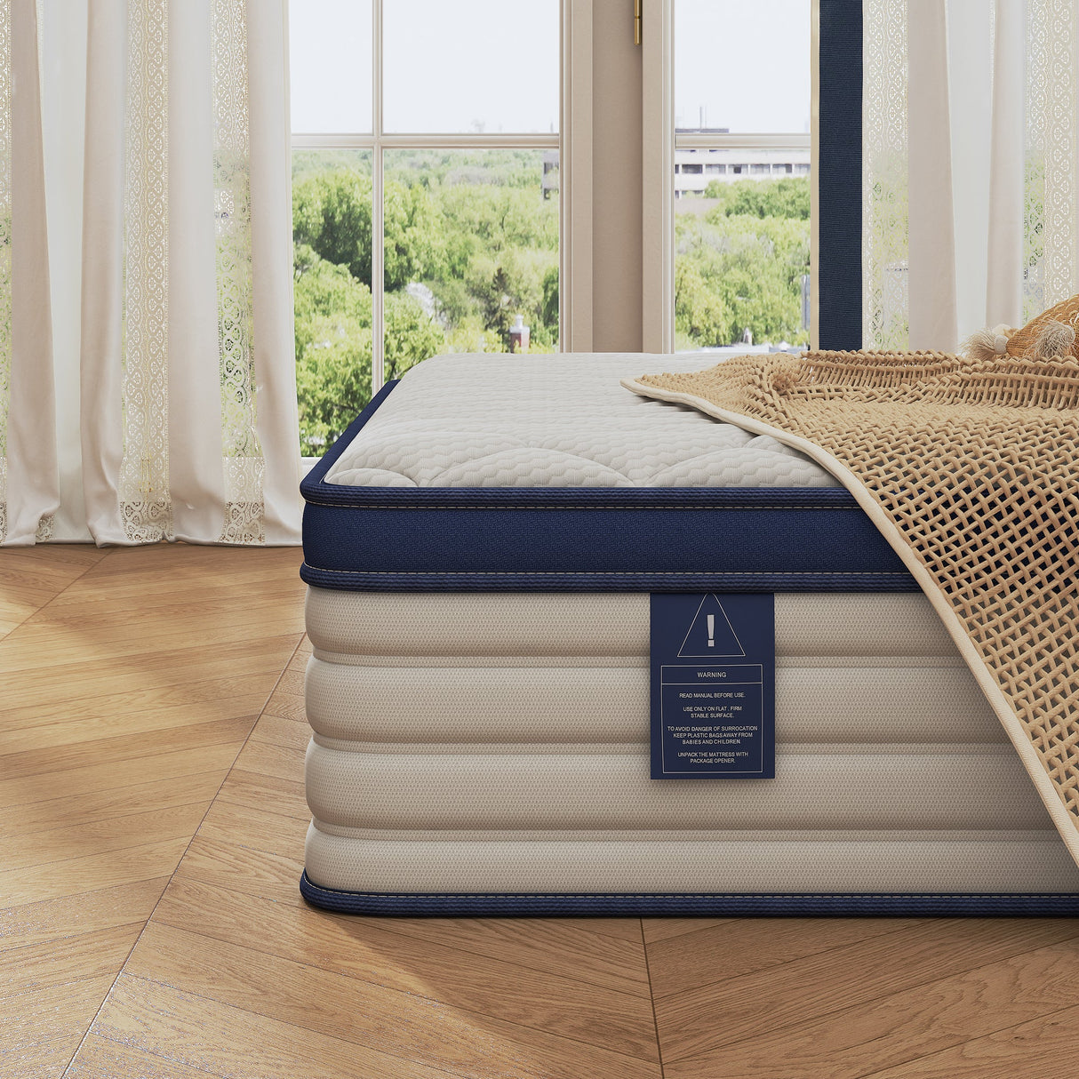 Gel memory foam mattress, double bed, roll pack boxed