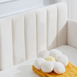 Elena - Boucle Upholstered Daybed, Ribbed Tufted Backrest