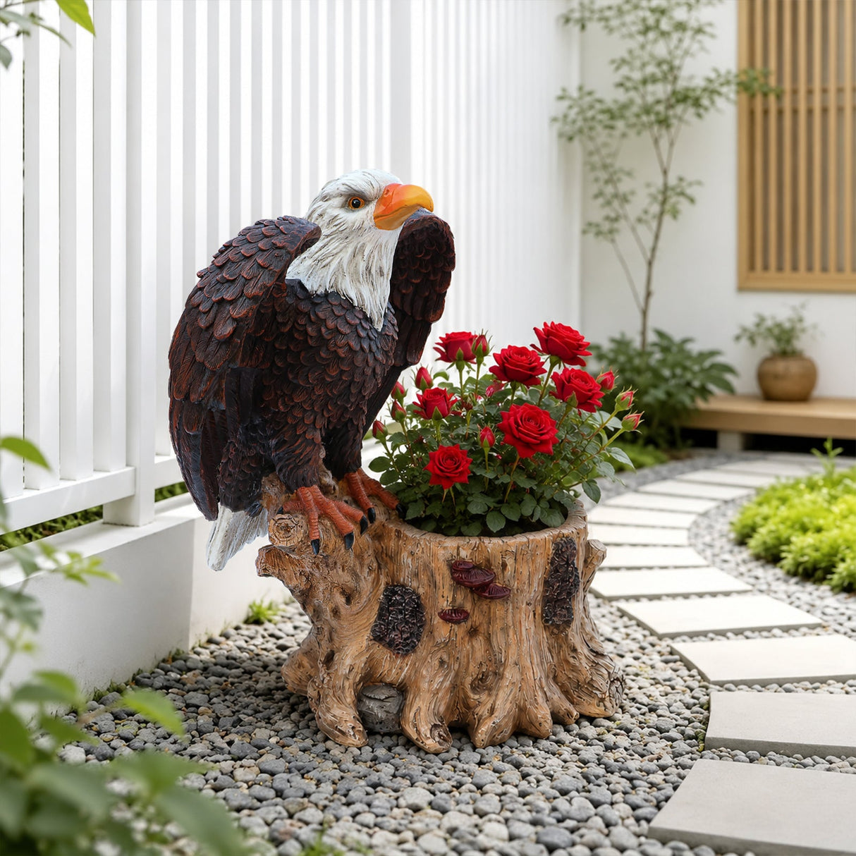 Majestic Eagle with Spread Wings Garden Planter Pot