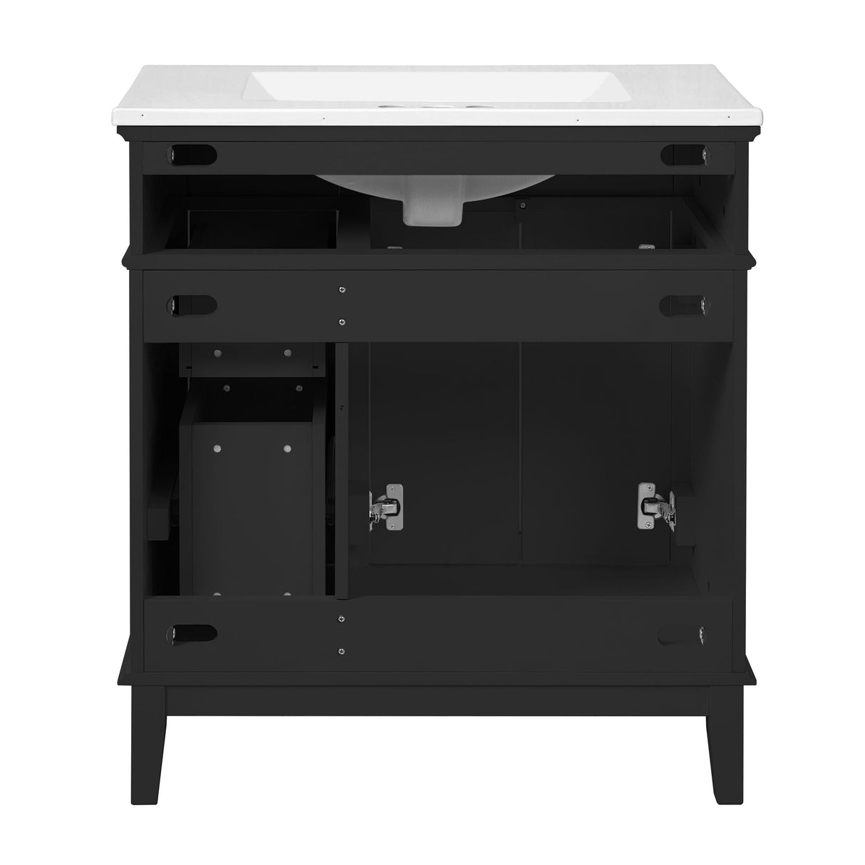 Modern Bathroom Vanity With Sink, Storage Cabinet, Soft Close Doors, Deep & Standard Drawers