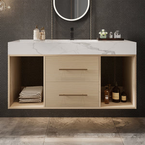 39.4" Floating Bathroom Vanity with Ceramic Sink