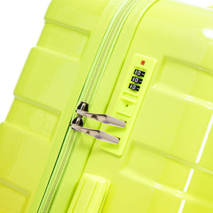 PC Spinner Wheel Luggage Set with 360° Wheels - Green + Yellow