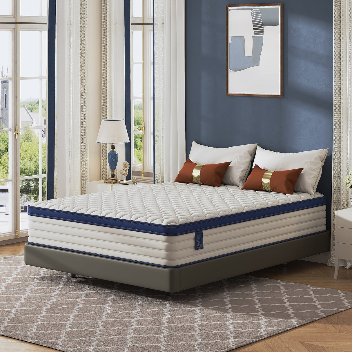 Gel-memory-foam-mattress,-double-bed,-roll-pack-boxed-Mattresses