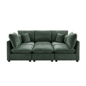 Modern U-Shaped Sectional Sofa with Storage Ottoman & USB Ports - Multiple Colors