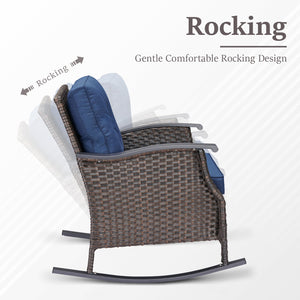 Outdoor Gliding Wicker Chairs Set of 2, PE Rattan Patio Glider Chairs
