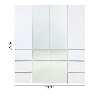 Elise - Modular Closet System With Mirror And Customizable Storage - White