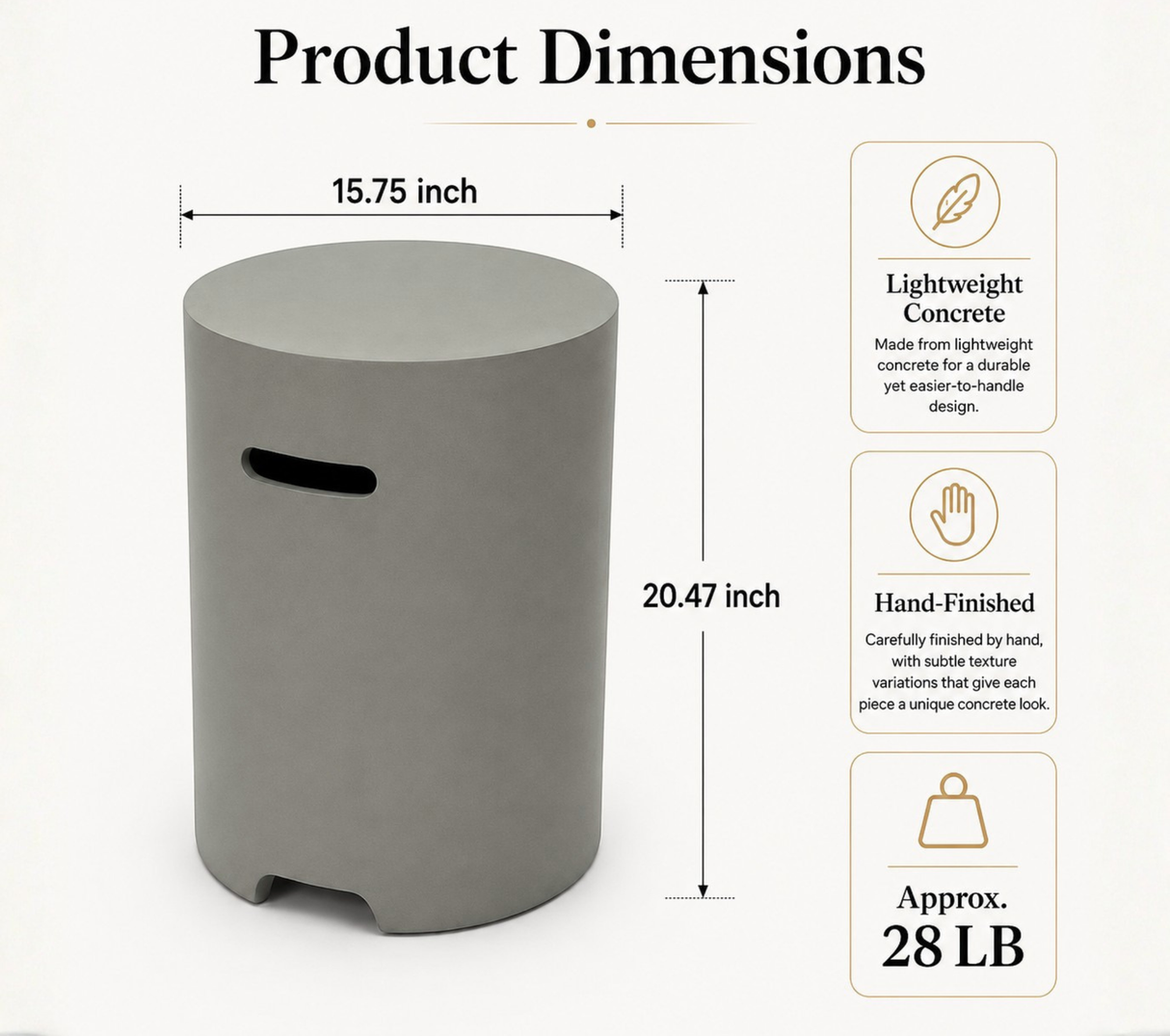 Lightweight Concrete Propane Tank Cover Table