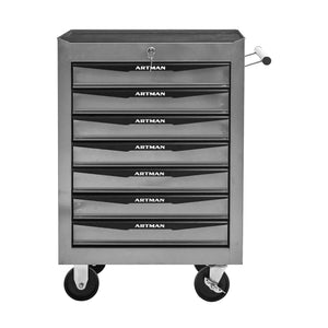 Rolling Metal Tool Chest with 7 Drawers, 20" Cabinet Silver