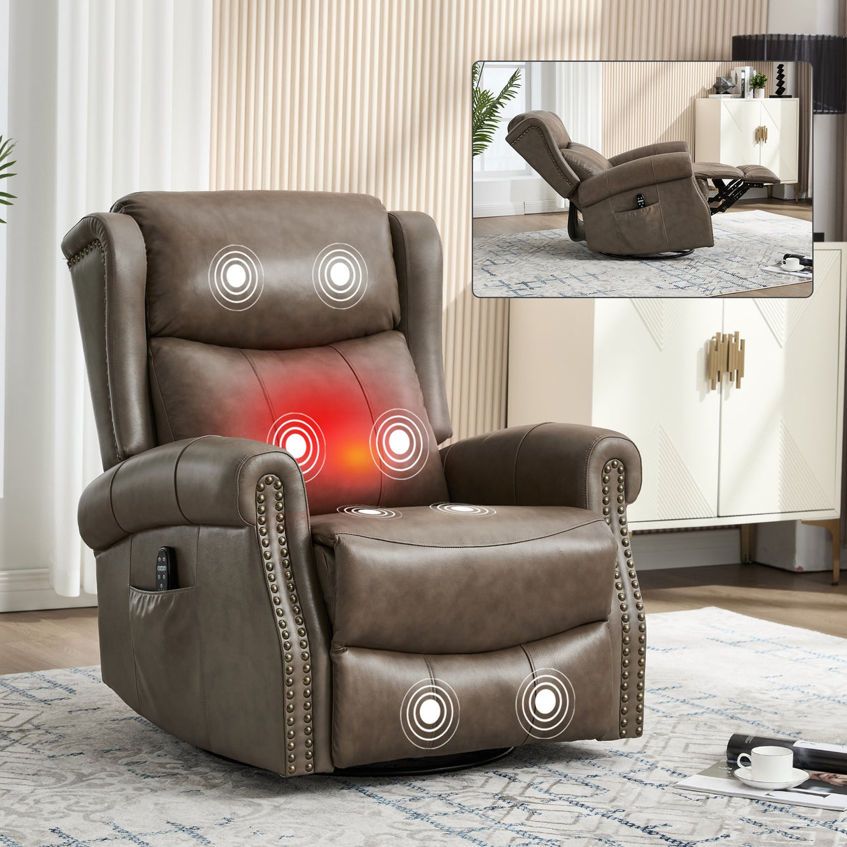 Heat Massage Manual Recliner Chair