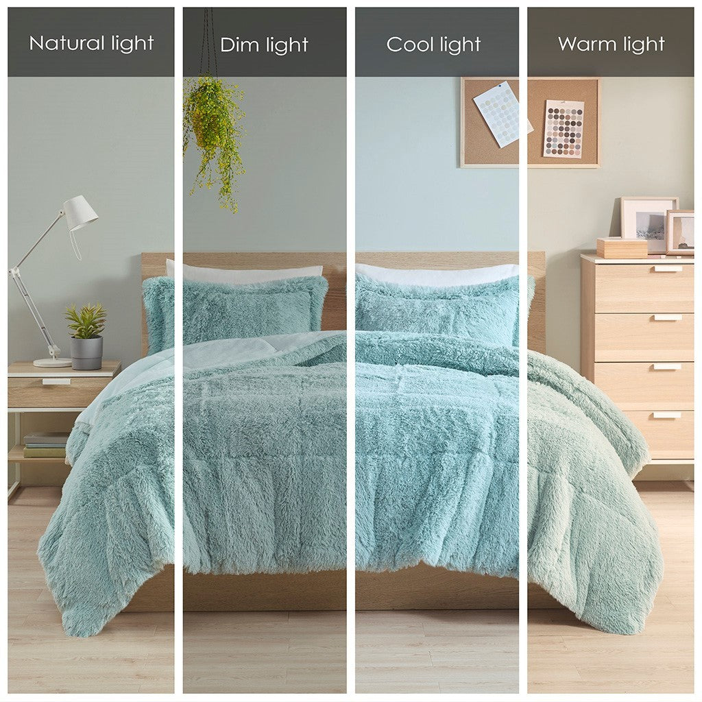 Twin/Twin XL Shaggy Long Fur Comforter Mini Set