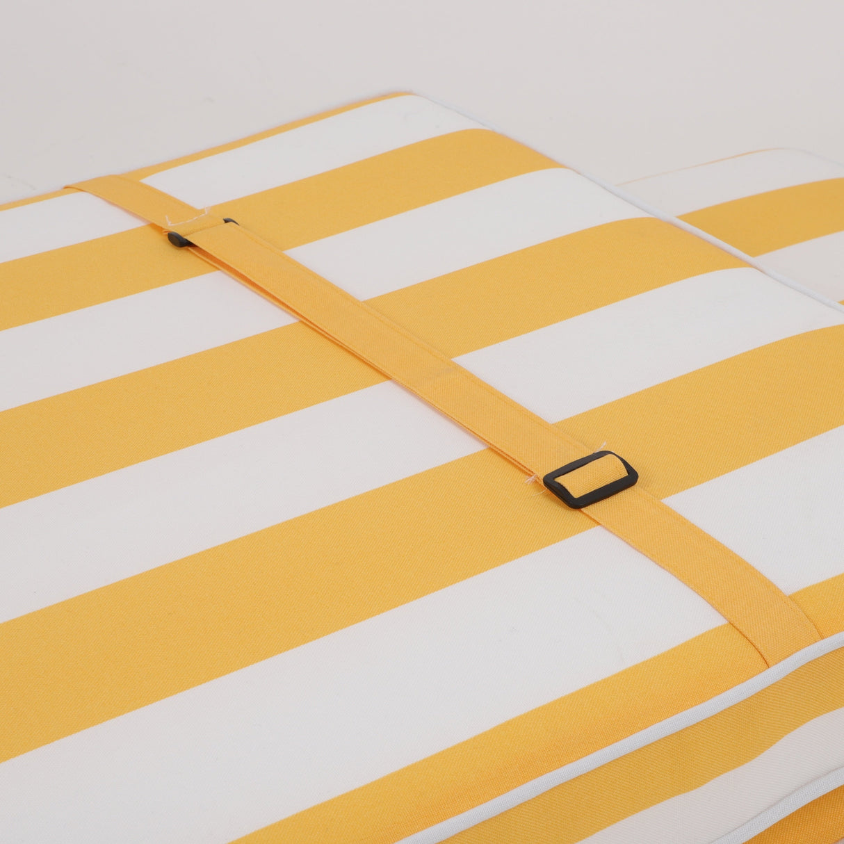 2-Piece Outdoor Chaise Lounge Cushion Set, Yellow/White