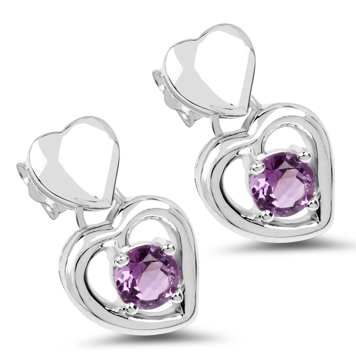 1.46 Carat Genuine Amethyst .925 Sterling Silver Earrings