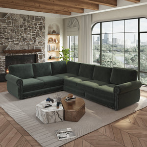 118" L-Shaped Convertible Sofa Couch