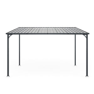 Outdoor Pergola 12' x 8' Galvanized Steel Lean-to Wall-Mounted