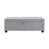 Upholstered Storage Ottoman Bench With Button Tufting And Safety Hinge