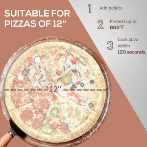 Outdoor Pizza Oven with 12" Rotating Stone - Stainless Steel