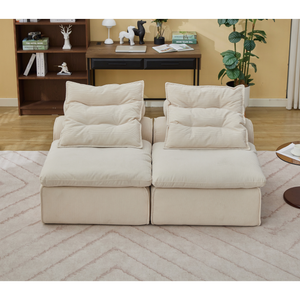 Modular Sofa with Neck and Lumbar Pillows - 2 Seats