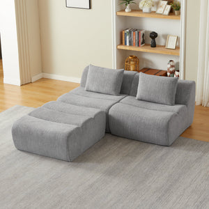 Oversized 3 Seater Compressed Sofa with Chenille Fabric