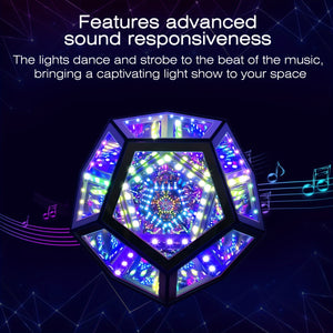 Infinity Mirror Light RGB Dodecahedron Lamp for Gaming Room & Desk Decor