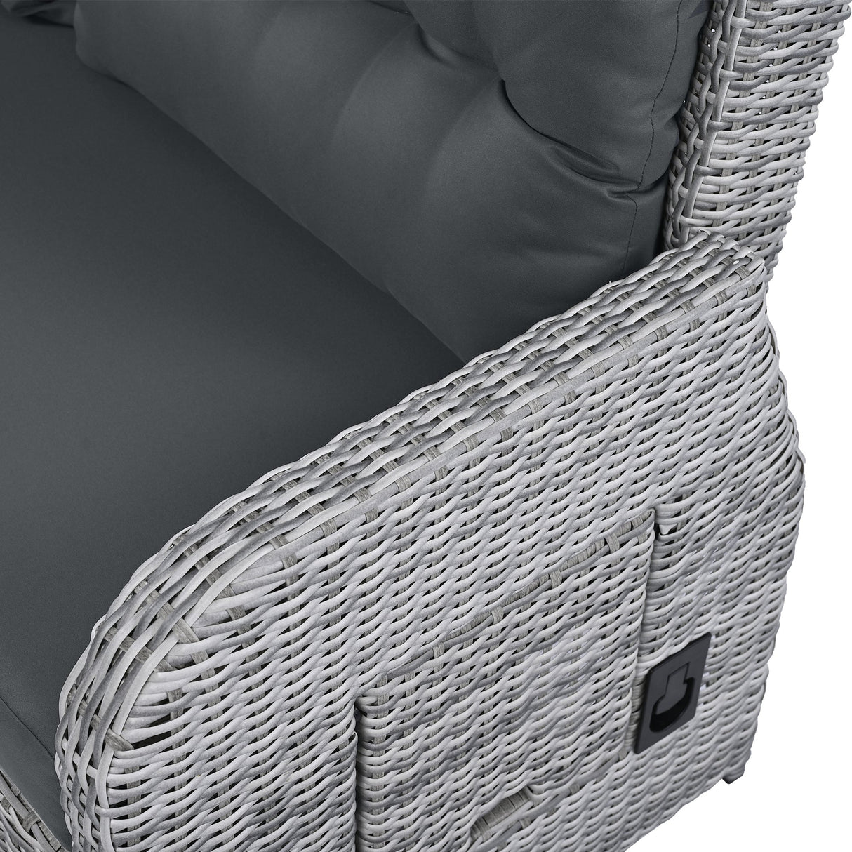 Outdoor Furniture Set Patio Rattan Furniture with Adjustable Table, Recliners, Side Tables, Ottomans