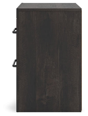 Hollivern - Two Drawer Night Stand - Dark Gray