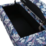 Luxury Storage Ottoman with Floral Patterned Fabric