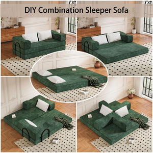 3 Seat Folding Floor Couch & King Size Bed Mattress