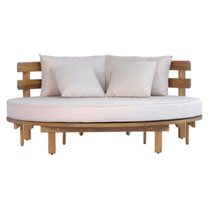 TOPMAX Outdoor Acacia Wood Round Daybed