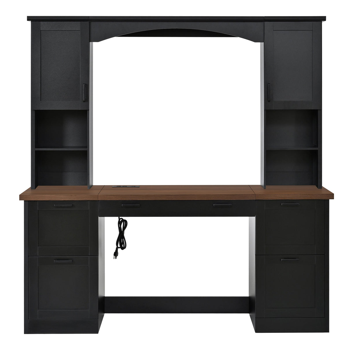 ON-Trend Farmhouse Arched Computer Desk with Hutch