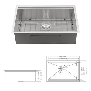 Single Bowl, Undermount Workstation, Kitchen Sink With Accessories