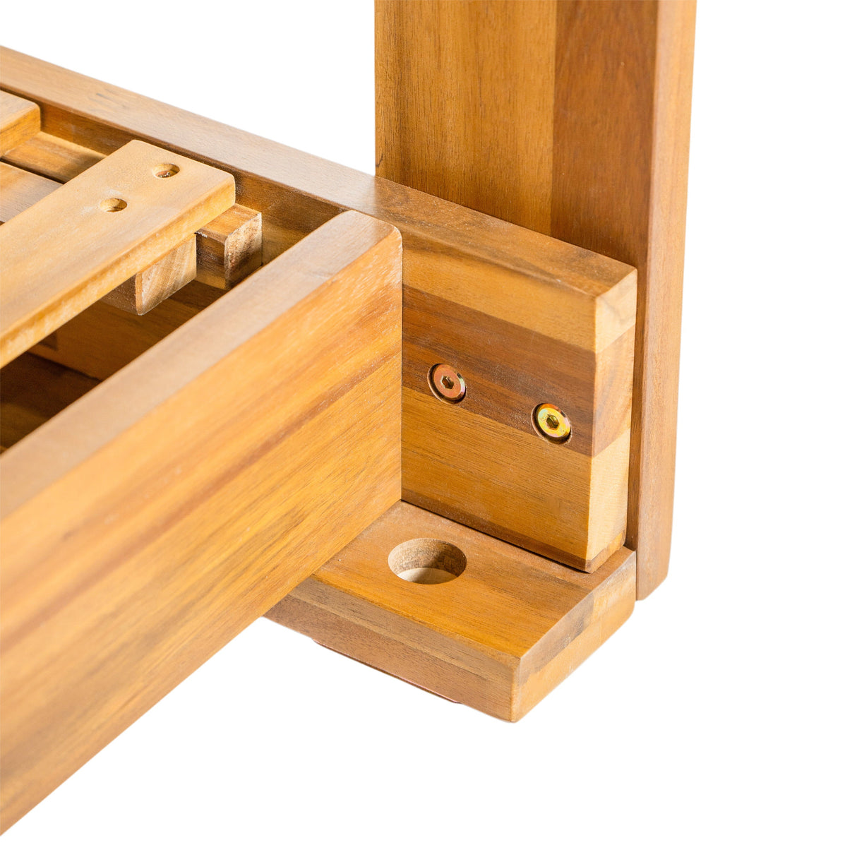 TOPMAX Patio Wooden Twin Size Porch Swing Daybed Frame