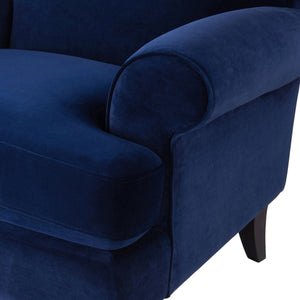 Accent Arm Chair with Casters – Solid Hardwood Frame - Blue or Beige