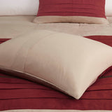 7 PC Pieced Faux Suede Comforter Set Red Queen