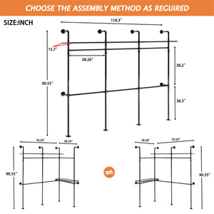 Industrial Pipe Clothing Rack