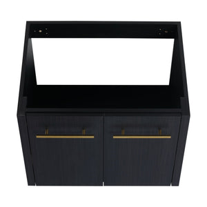 Modern Wall Mounted Bathroom Vanity With Resin Sink And Storage Rack