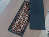 44"W x 25"H Outdoor Propane Fire Pit Table, 50,000 BTU, Cultured Stone